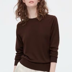 NWT Uniqlo merino wool brown sweater